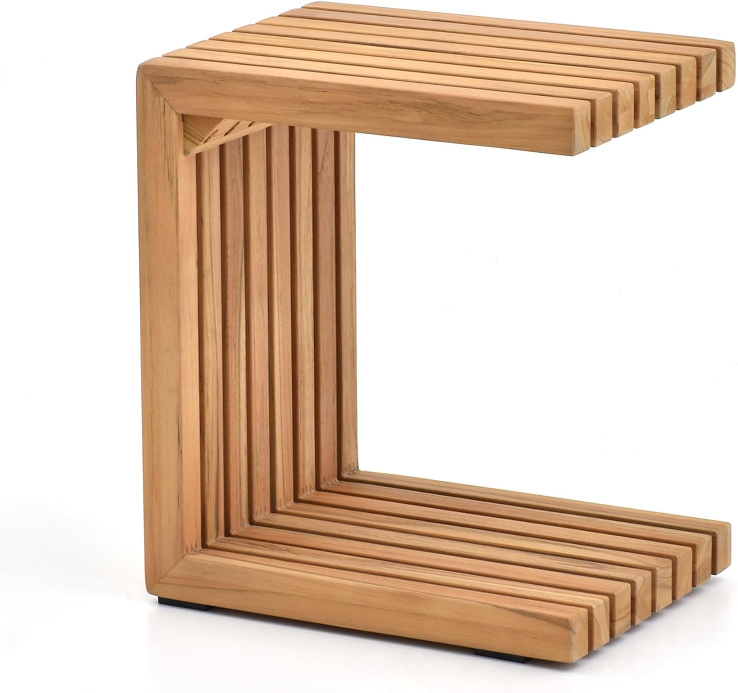 Teak Wood Weather Resistant Outdoor Side Table, Adirondack HDPE Small Outdoor Table for Outside or Indoor