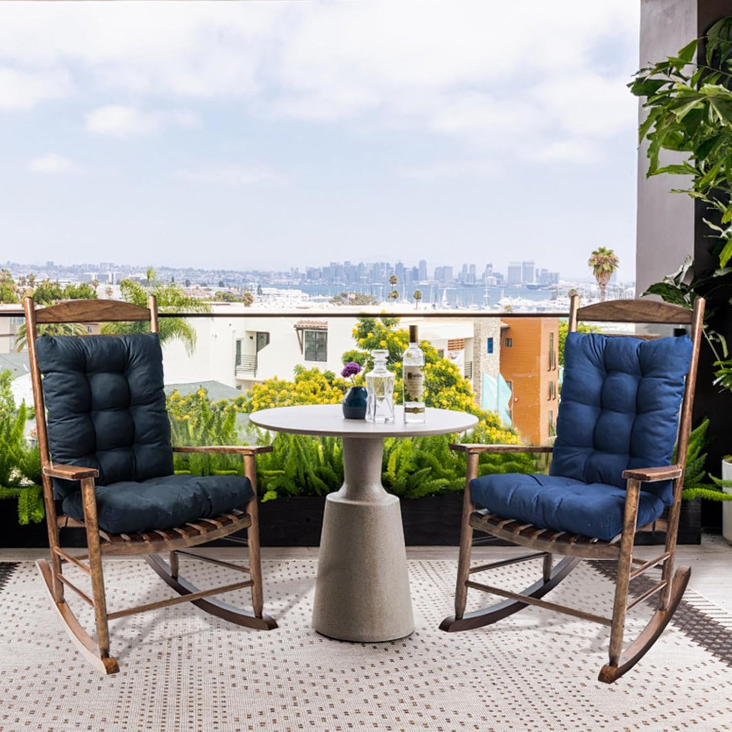 Indoor Outdoor Dining Chair Cushions, Pack of 1 Tufted Chair Cushions with Ties for Patio Furniture, Brown