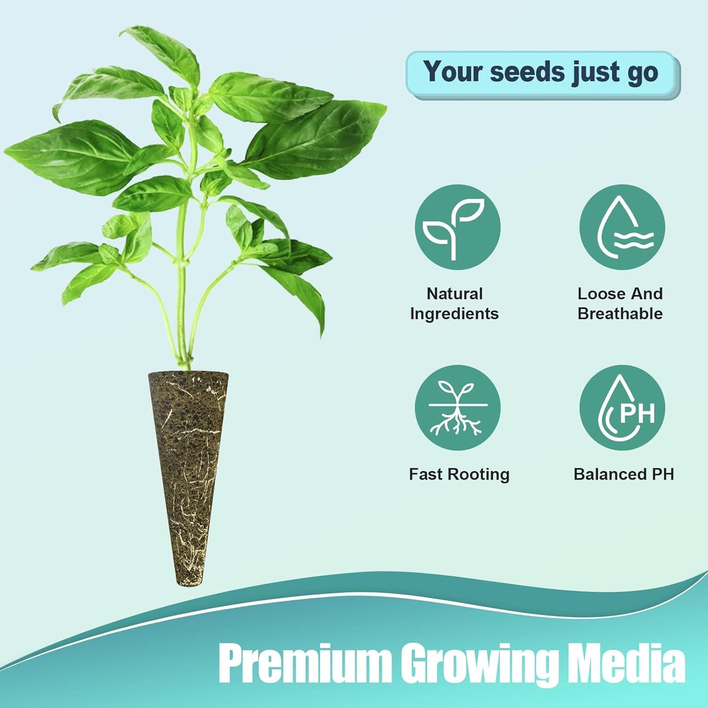 150pcs Seed Pod Kit for Hydroponics, Grow Anything Kit with 100pcs Grow Sponges, 50pcs Pods Labels, Hydroponics Pods Replacement Compatible with Hydroponics Growing System from All Brands