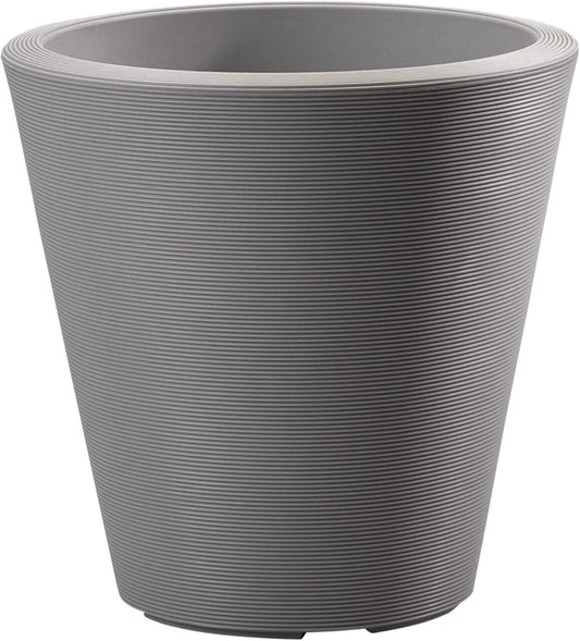 Crescent Garden Madison Planter– Weather-Resistant, Double Walled Indoor/Outdoor Plant Pot with Drain Hole – Durable All-Season Flower Container, 20" W (Slate)