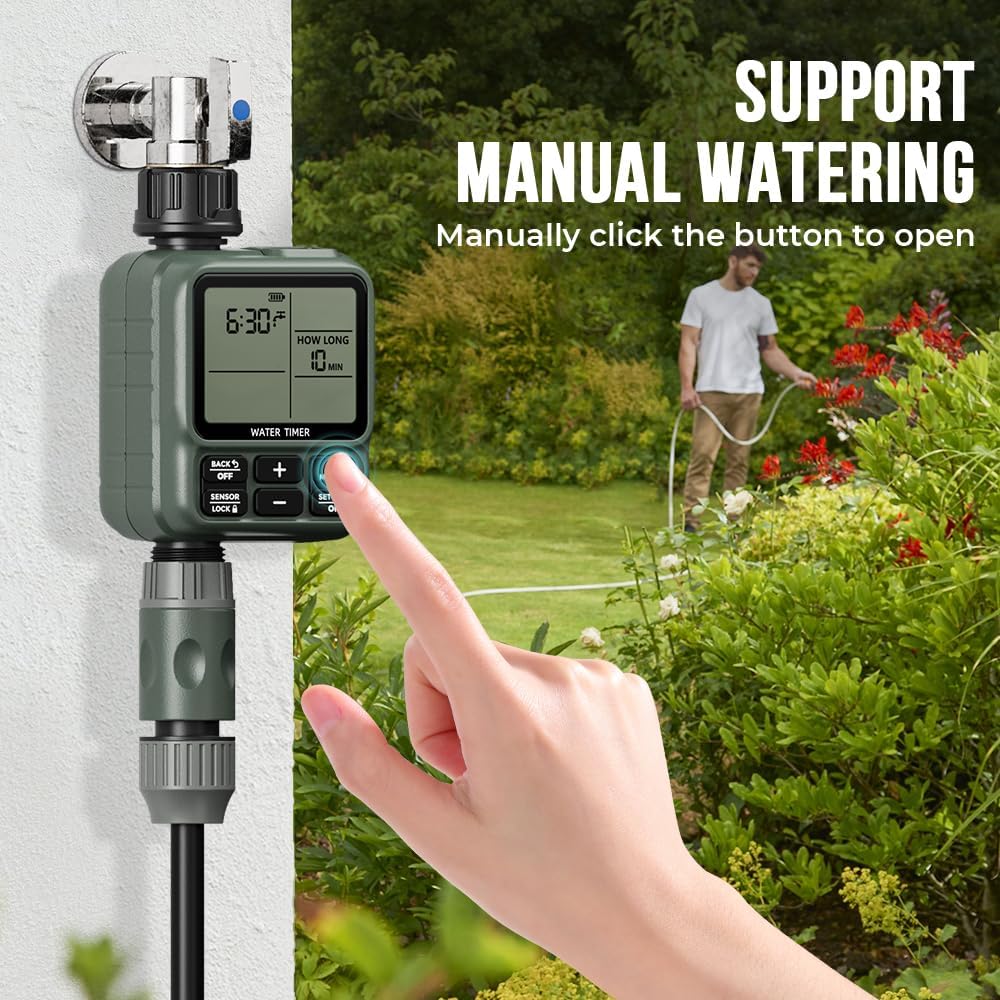 Water Timer for Garden Hose- Large LCD Display Irrigation Timer | Programmable Automatic Watering System for Gardens, Lawns Automatic Irrigation System