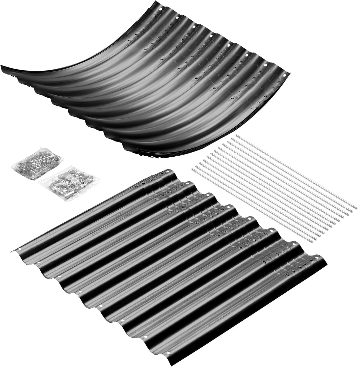 Land Guard 8x4x3ft Oval Galvanized Raised Garden Beds, Large-Capacity Metal Planter Box Outdoor, Durable Deep Raised Garden Bed 3ft Tall, Raised Beds for Gardening Vegetables, Dark Grey