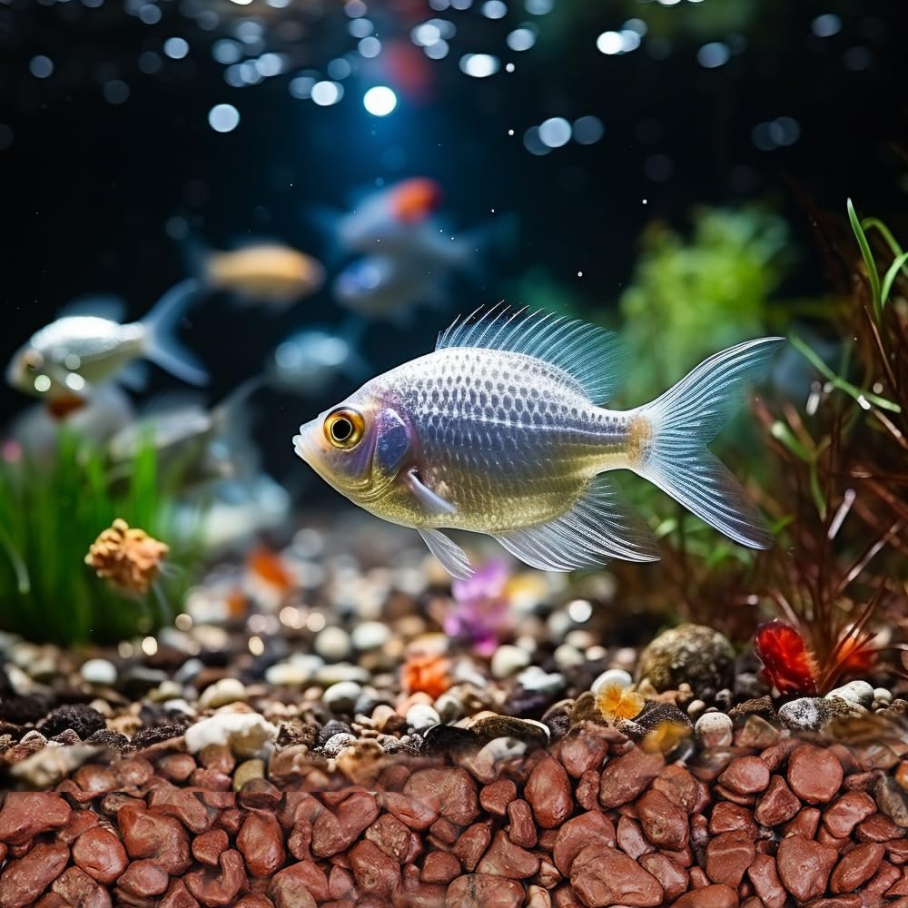 HappyFiller Small Red River Rocks Decorative Pebbles Natural Aquarium Gravel Stones for Fish Turtle Tank,Soil Cover,Indoor Outdoor Garden Succulent Potted Plants Top Dressing,Zen Garden,2 LB