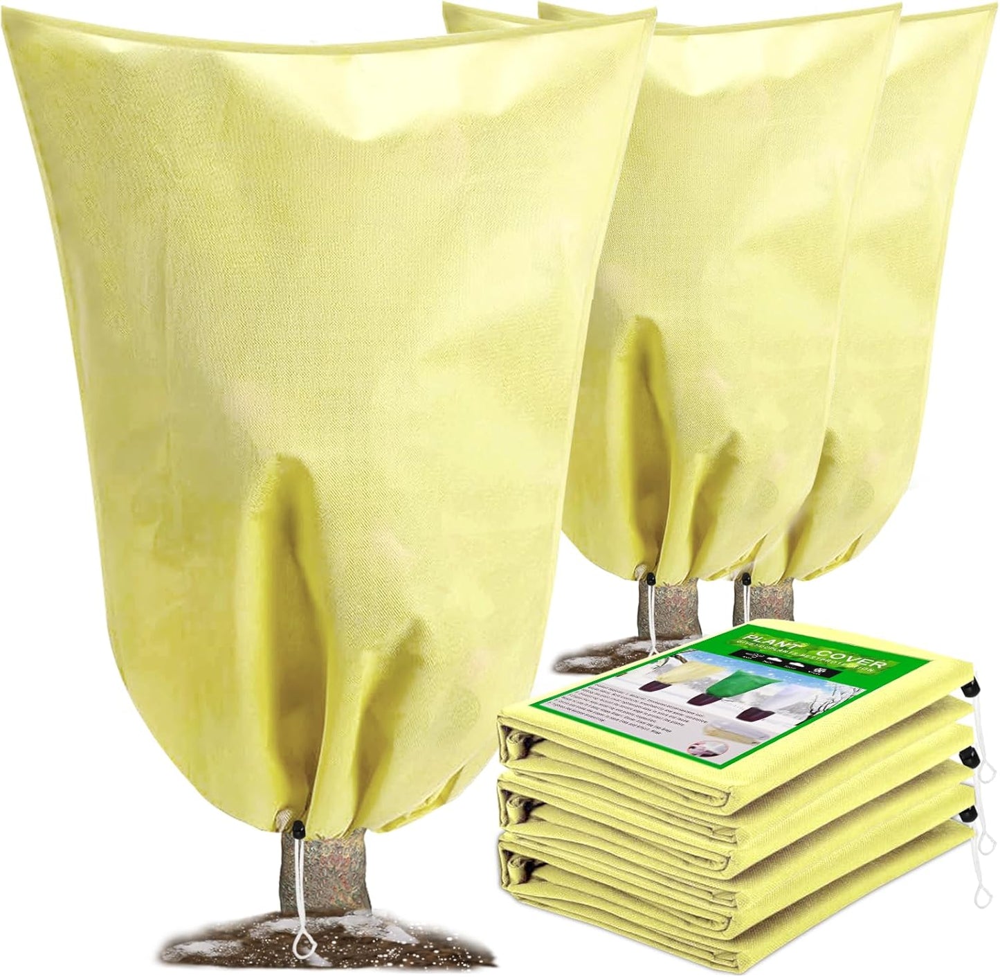 DQS 3 Pack Plant Covers Freeze Protection, 19.6" x 39.3" Winter Frost Protection Blankets Frost Cloth,Suitable for Outdoor Winter Frost, Cold Weather, shrubs, Trees, Jackets, and coverings