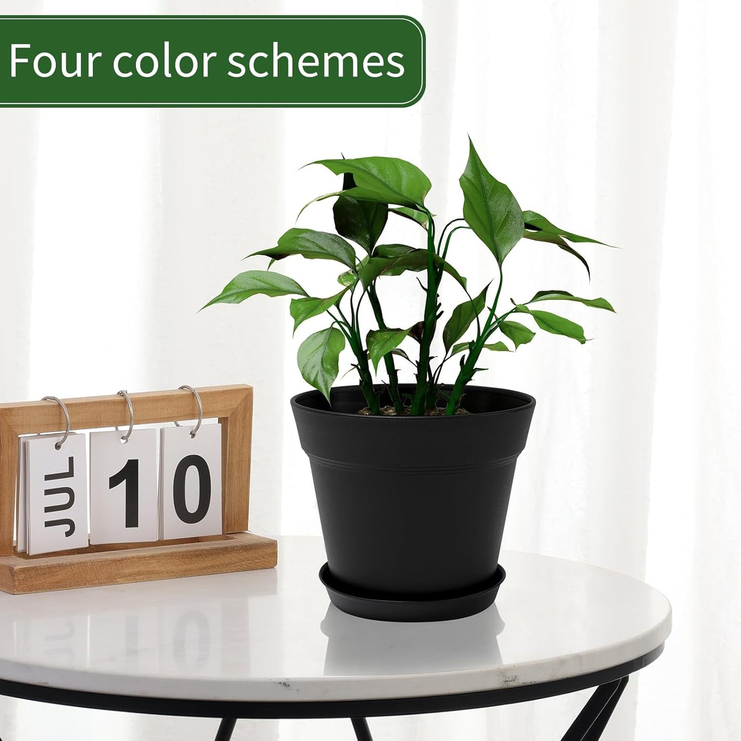 GARDIFE 20 Pack 6 inch Plant pots, planters for Indoor Plants, Flower pots, Black