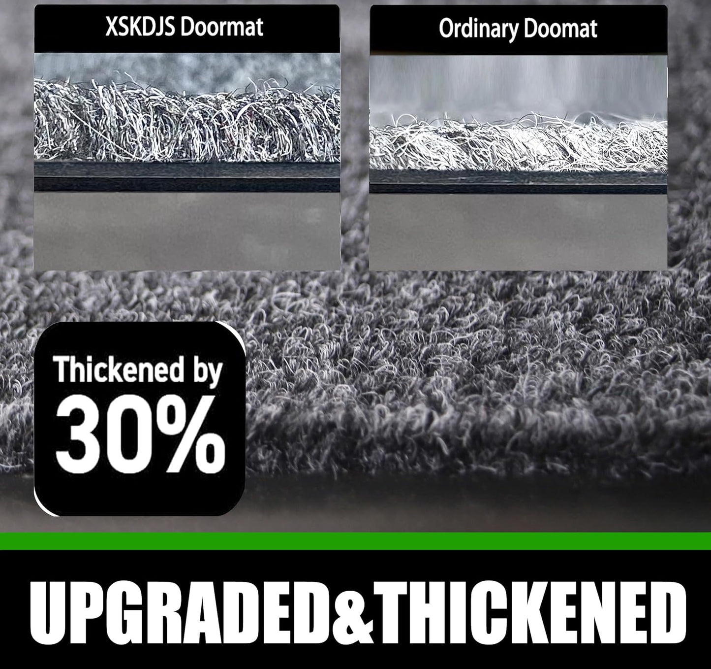 Commercial Grade Entrance Mat 3x4Ft Brush Step Entrance Rug with Striped Pattern&Rubber Border Indoor Outdoor Low Profile Rubber Entry Carpet Mat for Hallway,Home,High Traffic Area