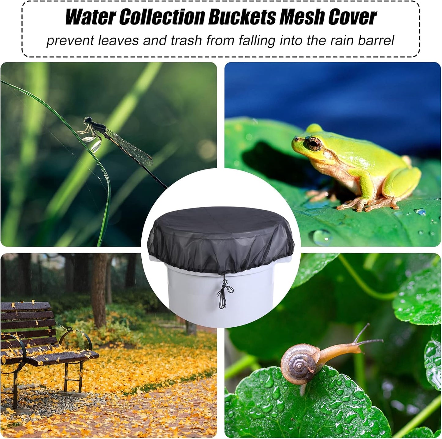 37.5 Inch Mesh Cover for Rain Barrel,Rain Bucket Leaf Filter Screen Cover,Pack of 2