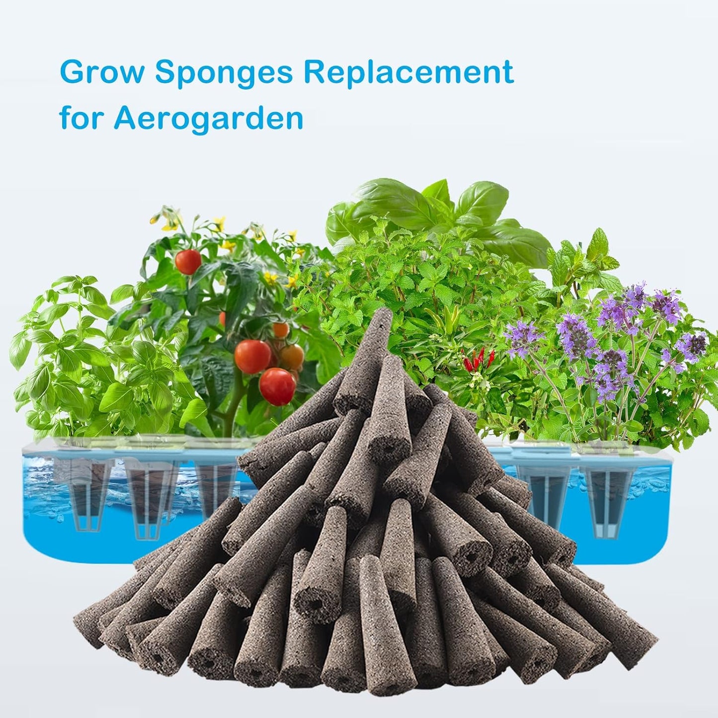 80 Pack Hydroponics Sponge,Replacementpre-Grow Sponges,Hydroponics Growing System Kit Compatible with Aerogarden sponges,Supplement pods for hydroponic Indoor Garden Growing System