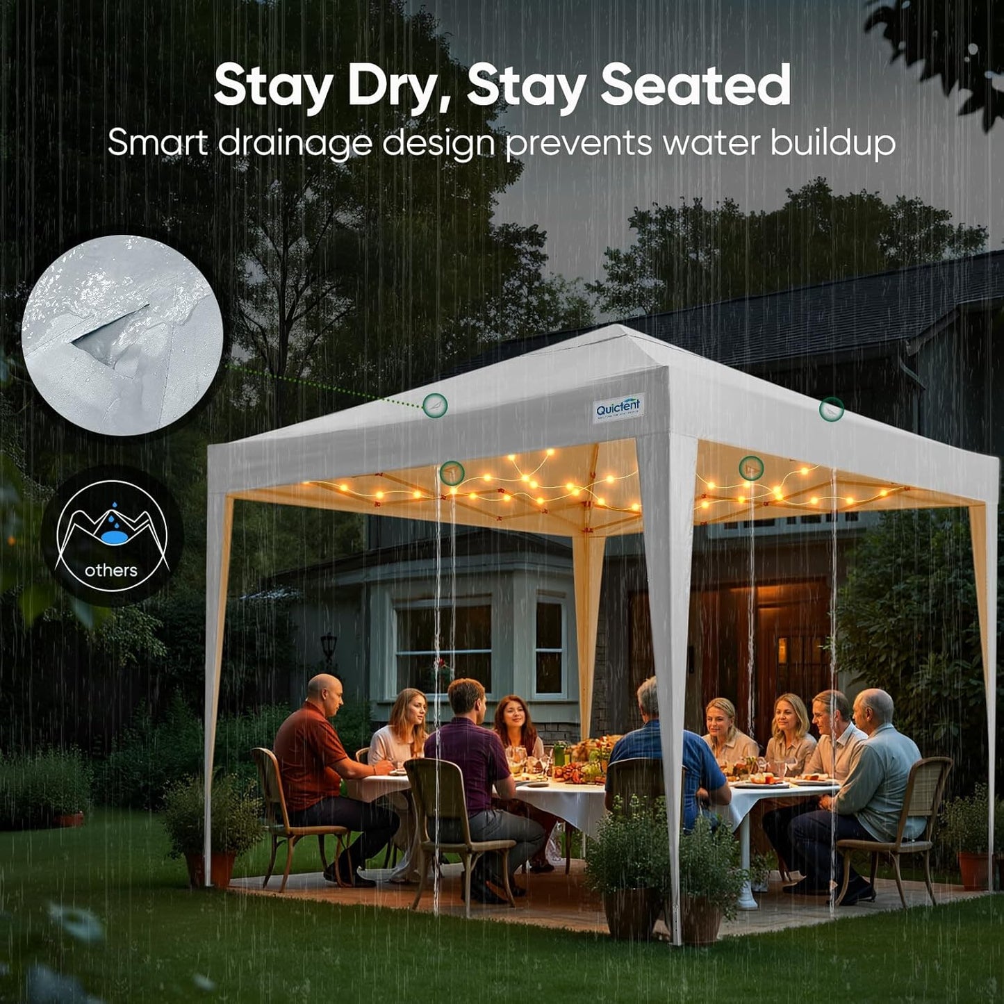 Quictent 10x10 Pop Up Canopy Tent - Instant Setup Gazebo for 1 Person, Portable & Compact, Waterproof & UV Protection, Ideal for Camping, Beach, Parties, and Outdoor Events