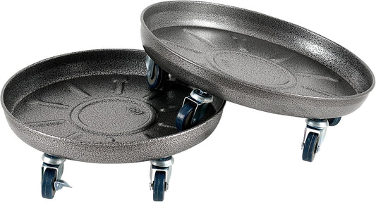 Choclaif Plant Caddy with Wheels,2 Pack Silver Heavy Duty Plant Stand with Universal Wheels,Round Pot Trolley for Indoor Outdoor 12inch