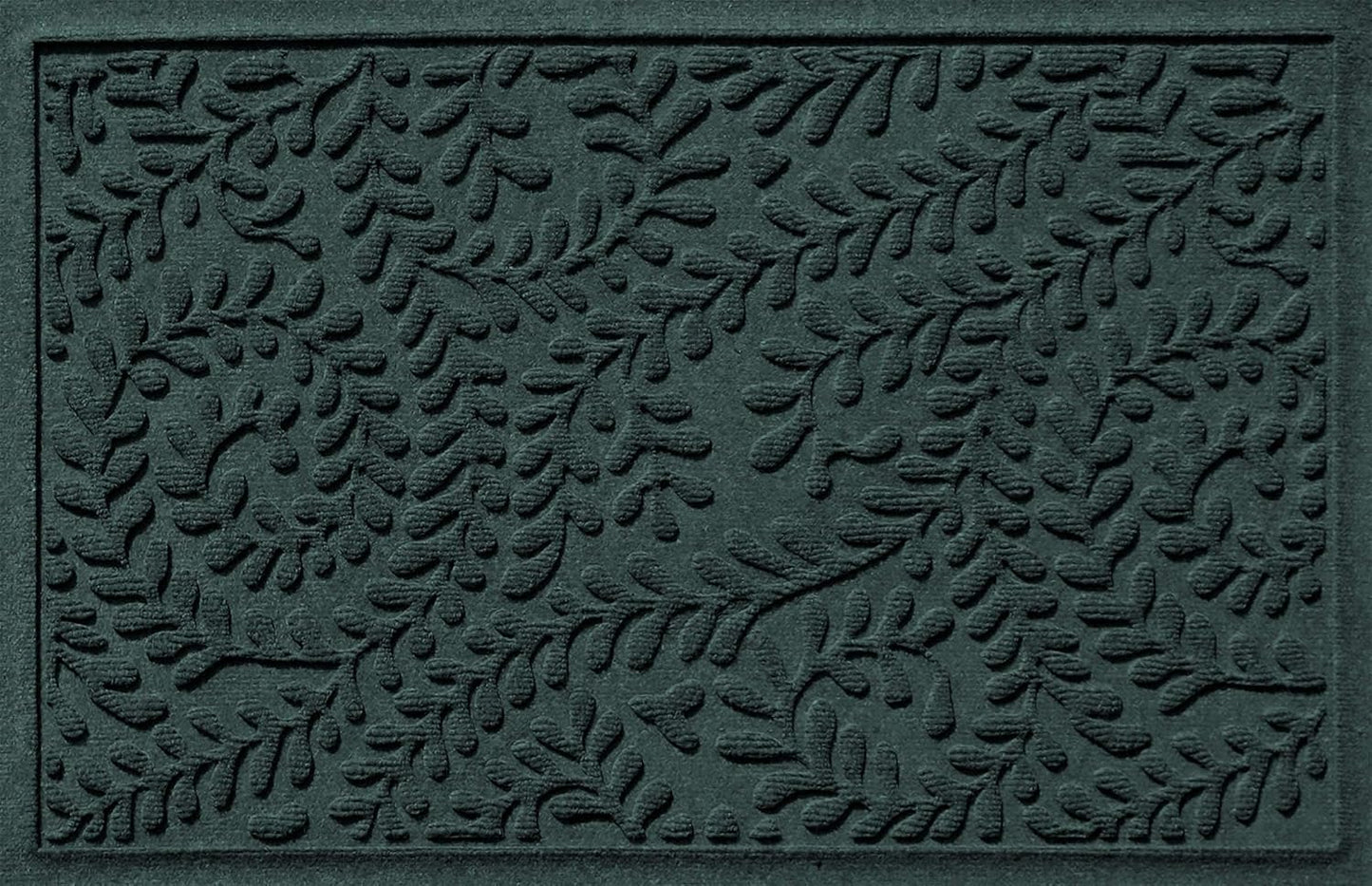 WaterHog Indoor/Outdoor Door Mat, 2' x 3', Made in USA, Durable & Skid-Resistant Front Door Rug, Decorative, Water-Trapping & Heavy-Duty Entryway Floor Mat For Your Home, Boxwood Collection, Evergreen
