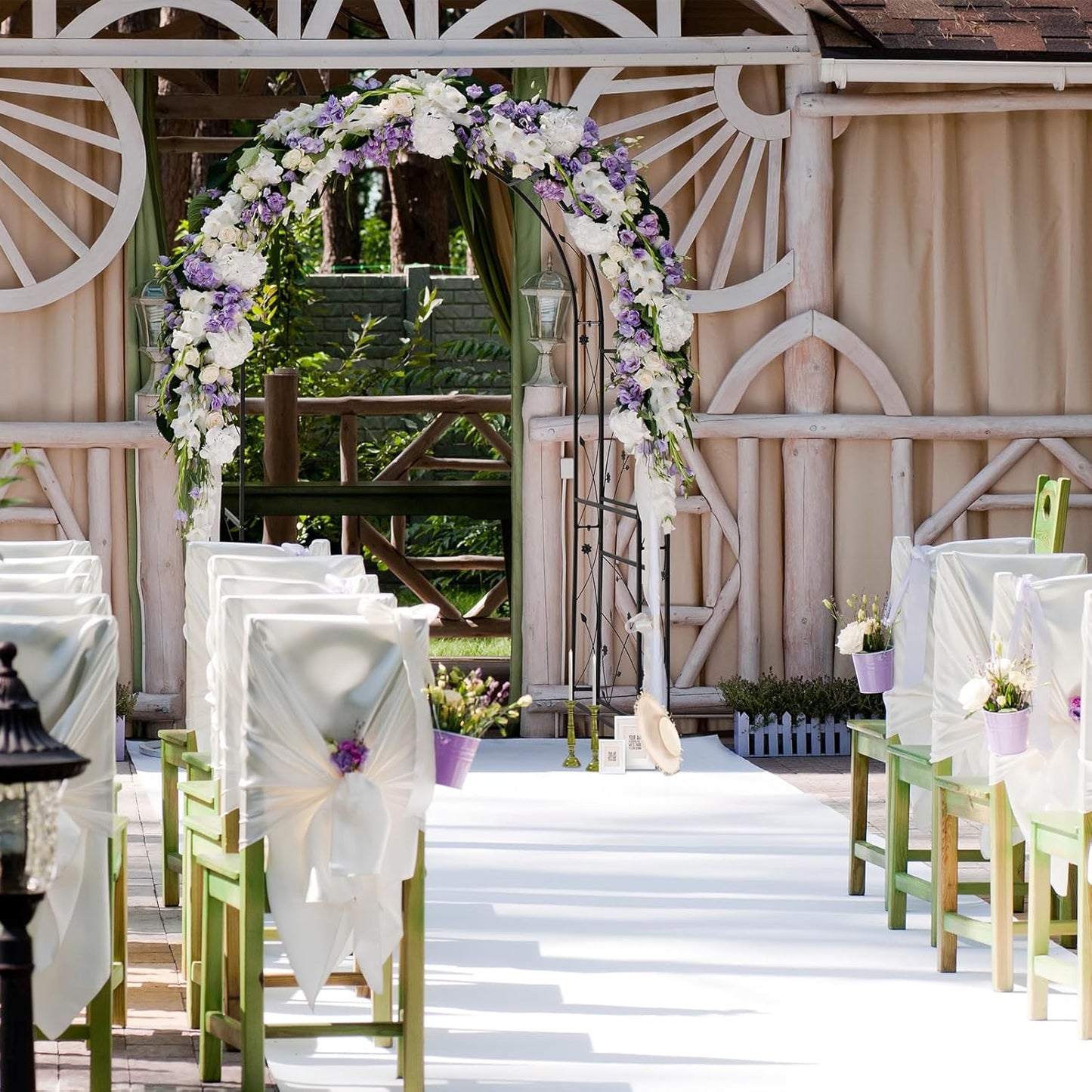 VINGLI Garden Arbor, Arch for Wedding Ceremony Party, Christmas Garden Decor Steel Garden Trellis for Plant Climbing, Pergola for Garden, Backyard, Lawn (Black-59x84)