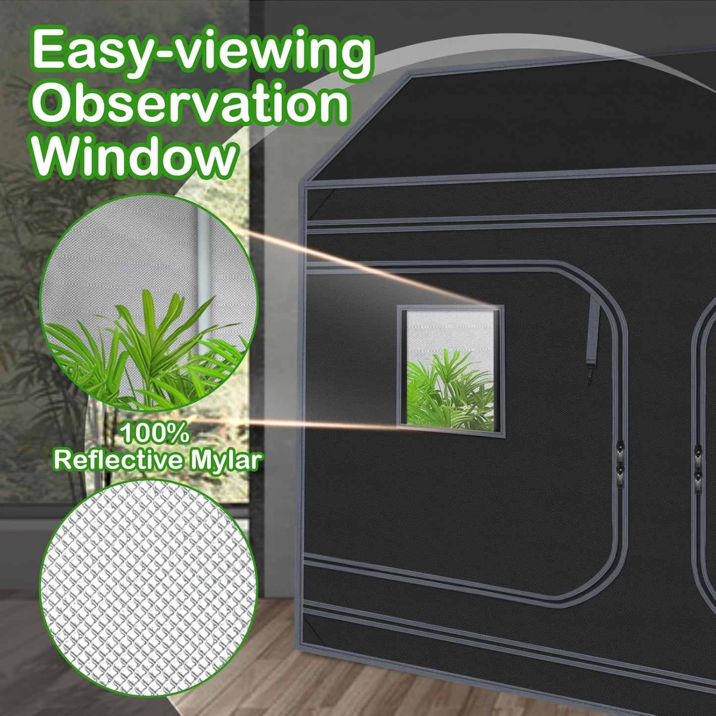 Grow Tent Plant Tent 98"x48"x72" Roof Cube Grow Tent for Hydroponics Indoor Plant Growing