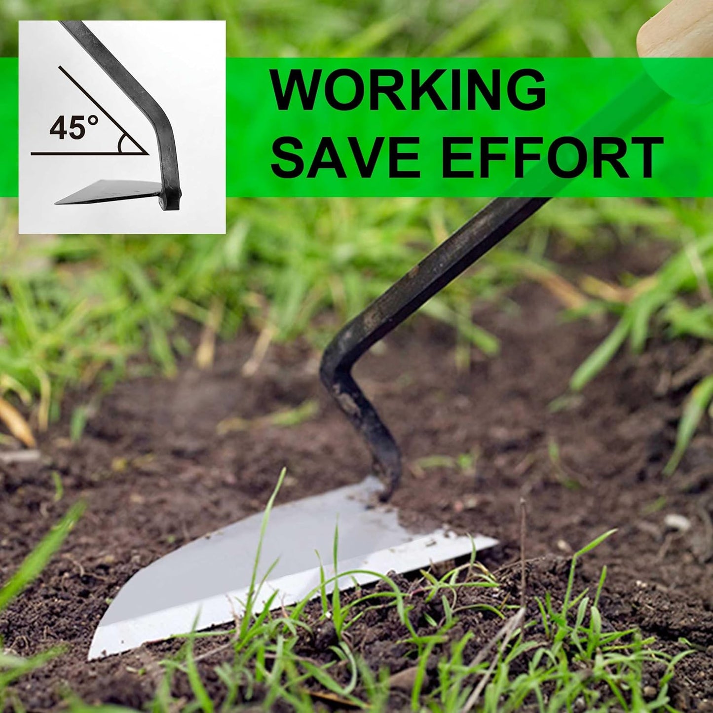 Japanese Wide Blade Garden Tool - Premium Quality Hand Hoes/Weeding Sickle is Very Sharp for Quick Work