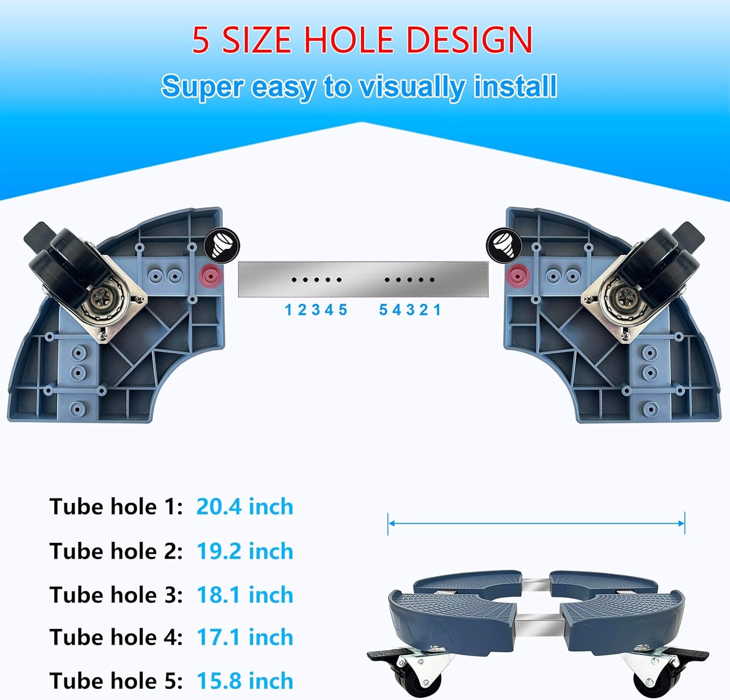 CASIMR Plant Stand with Wheels, Adjustable 15-20" Heavy Duty Plant Caddy with Casters, Indoor Outdoor Large Potted Planter Cart Dolly, Rolling Plant Stand for Flower Pot, 440lb Capacity