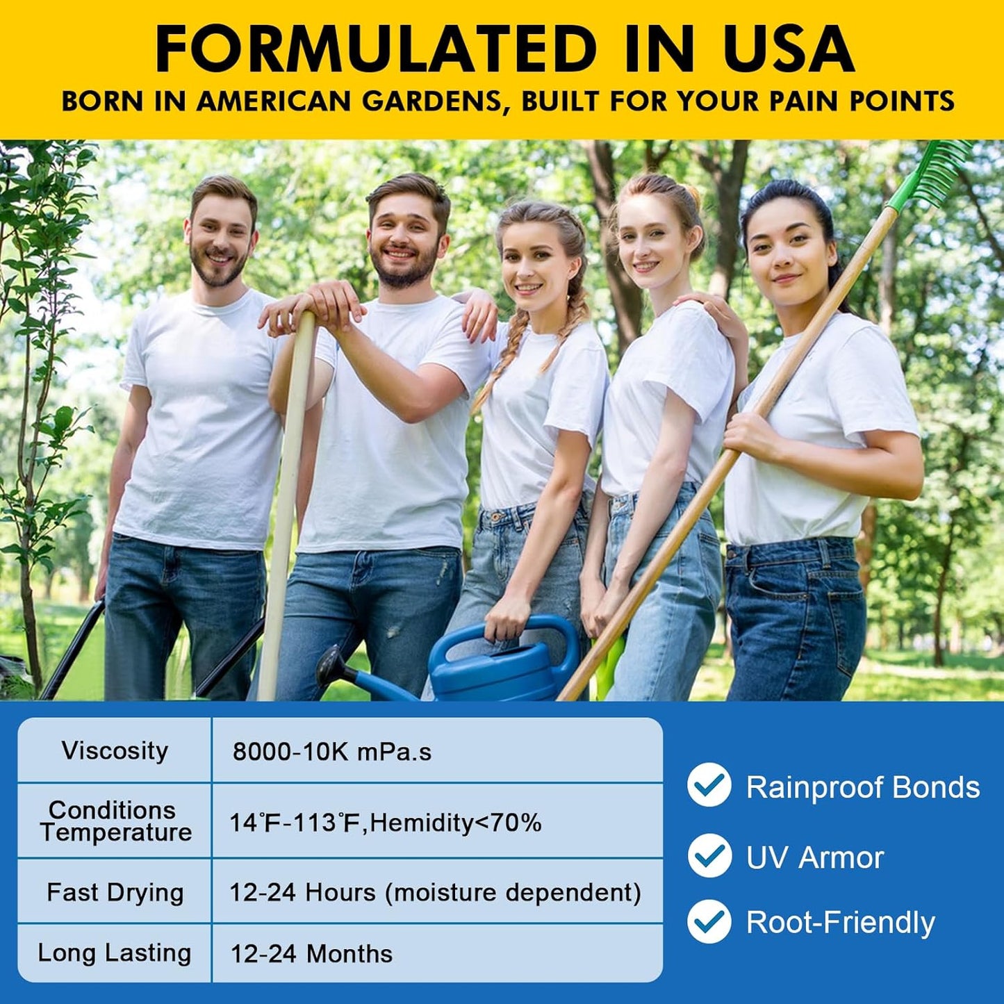 JDiction Rock Glue for Landscaping - 32OZ Gravel Binder for Stone, Pebbles, 10X Concentrated Mulch Glue for Landscaping, Rock Stabilizer, Landscape Gravel Adhesive, Weather Proof, Lasts Up to 2 Year