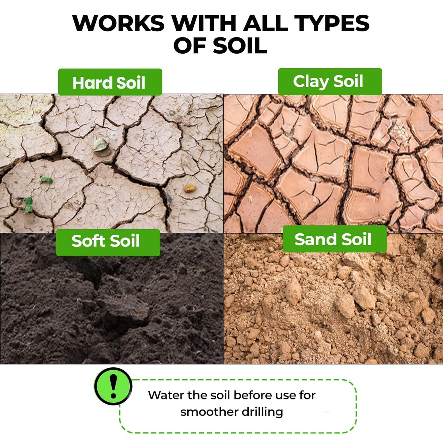 K-Brands Auger Drill Bit for Planting – 1.6 x 9 Inch & 3 x 9 Inch Set - Garden Spiral Hole Drill and Bulb Planter Tool - Bedding Plants, Umbrella Holes - 3/8 Inch Hex Drive Drill