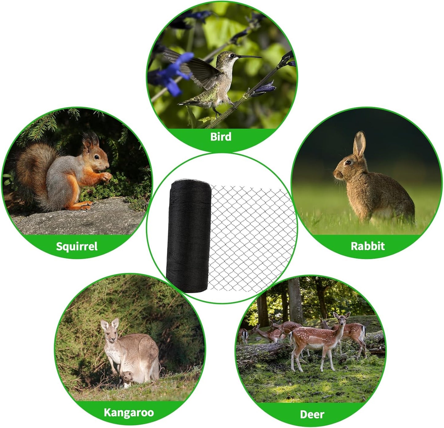 7.5x65 Ft Deer Netting, 1/2 in Strong Woven Bird Netting for Garden Protection, Bird Net for Blueberry Bushes, Strawberry Plants, Vegetables, Against Deer, Squirres, Small Critters