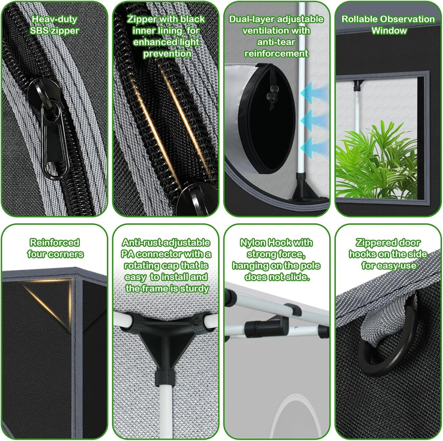 Grow Tent 36"x60"x78" Growing Tents for Indoor Plant 600D Mylar Hydroponic High Reflective Grow Room for Plant Fruit Flower Veg Growing