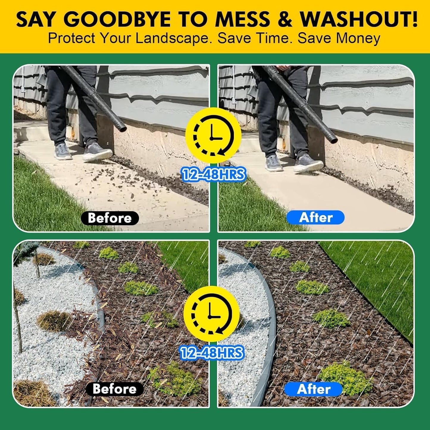 JDiction Mulch Glue 30oz for Landscaping, Gravel Binder, Rock Glue for Garden, Paths, Weather Resistant, Non-Toxic, Fast Drying, Lasts up to 2 Year