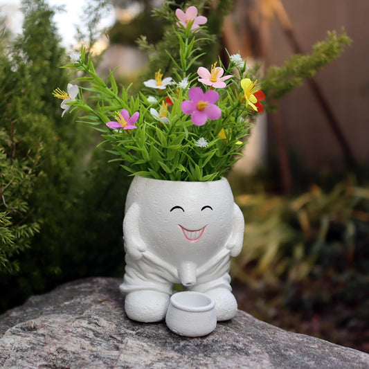 Head Planters Face Vase Cactus Pots for Indoor Outdoor Décor, Unique Plant Pot Fun Live Plants Planter Cute Succulent Pots, Gifts for Plant Lovers