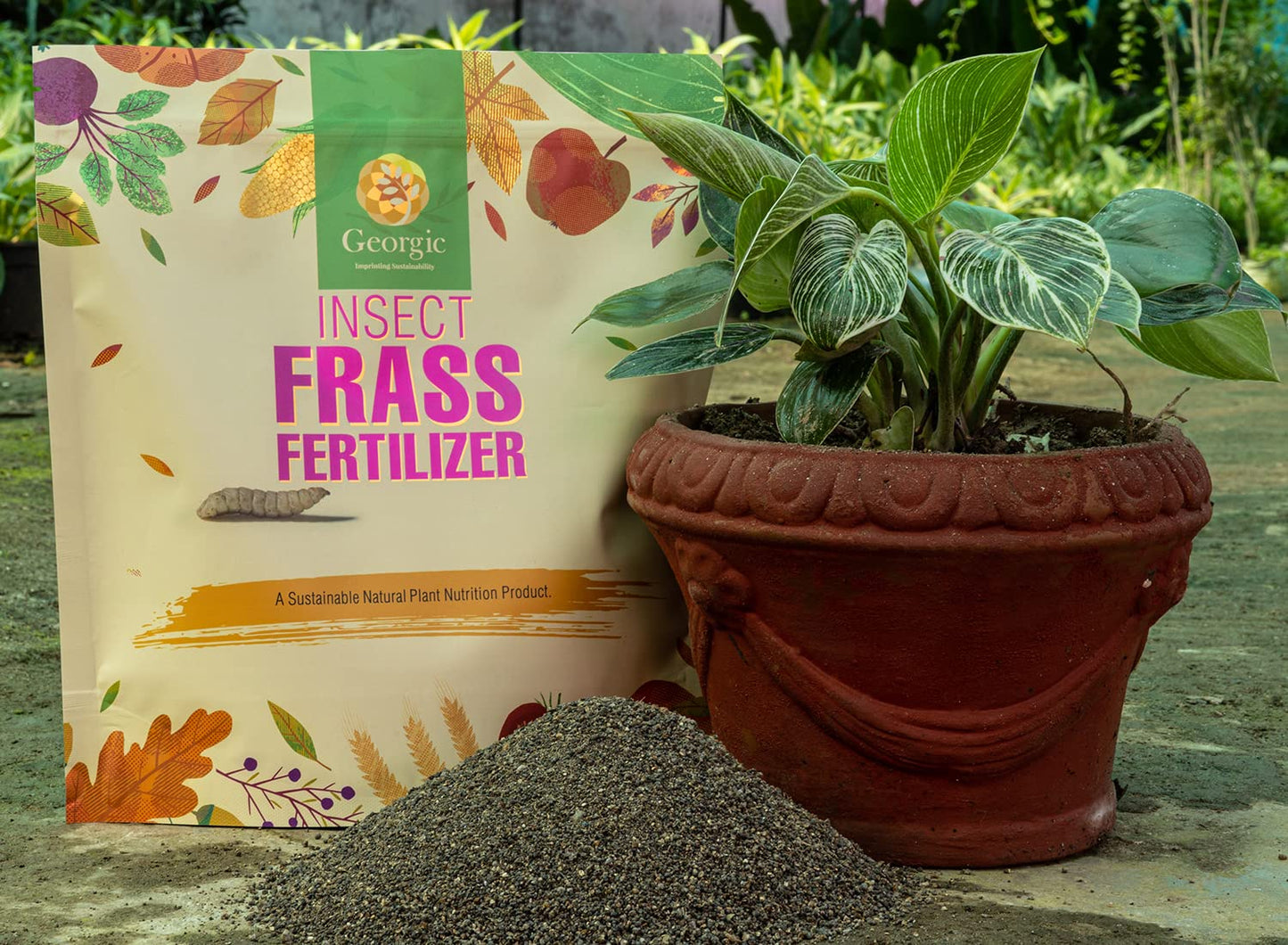 Insect Frass Fertilizer -100% Organic All-Purpose Plant Food & Soil Amendment, Natural Nutrients for Houseplants, Gardens & Lawns, 3 lb Bag