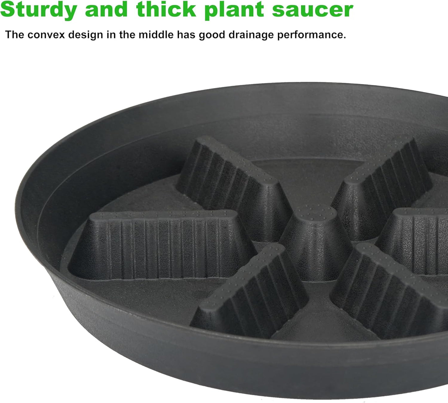 2 Pack Plant Saucer 17 inch 2 Pack, Raised Middle Plant Trays for Pots, Large Plastic Plant Saucers for Indoors, Water Tray for Plants,Drip Trays Plant Stand Water Catcher Tray, Pot Saucers for Plants