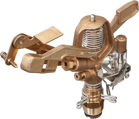 2 Pack Orbit 3/4 Inch Thread Heavy Duty Brass Impact Impulse Sprinkler System Head - 55016