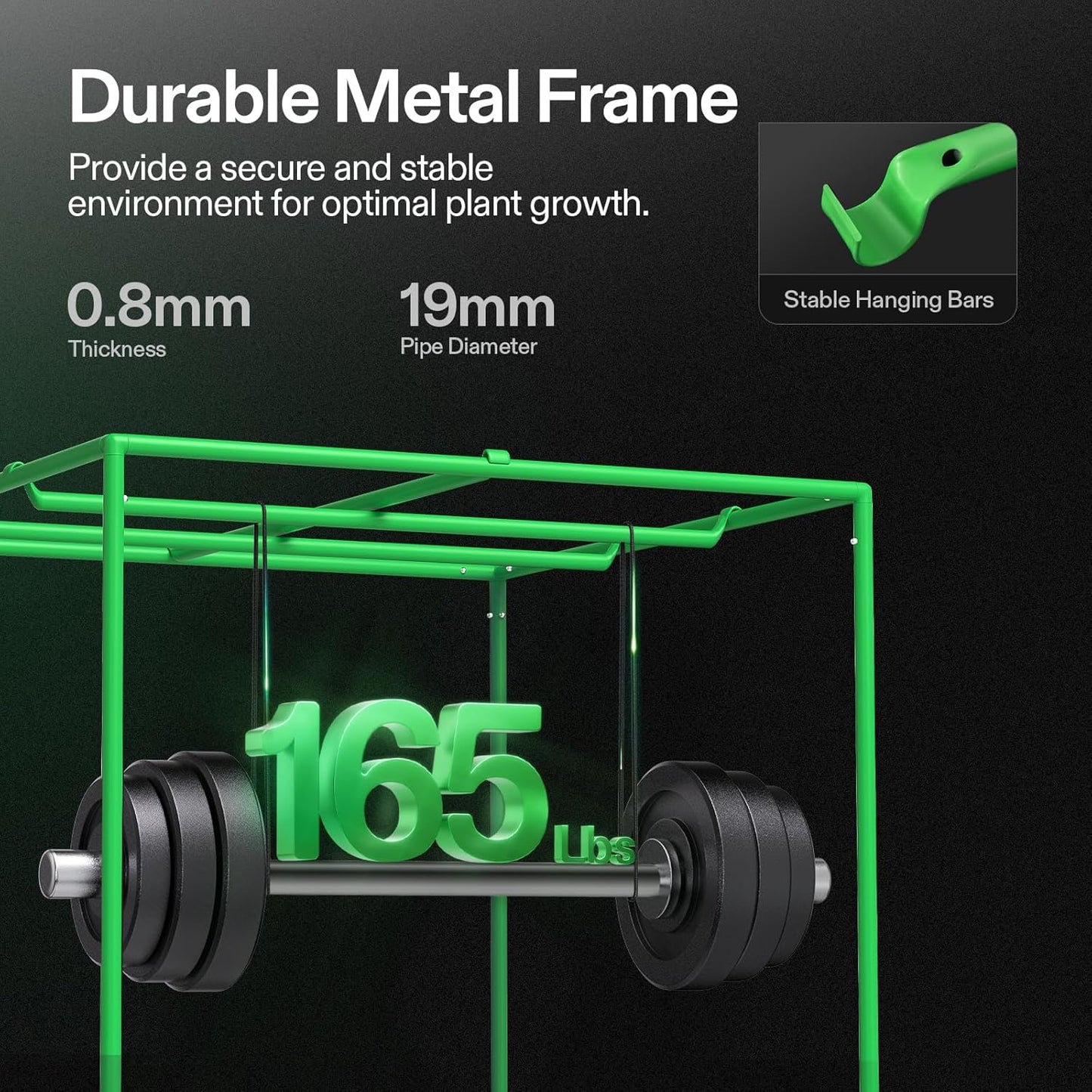VIVOSUN S558 5x5 Grow Tent, 60"x60"x80" High Reflective Mylar with Observation Window and Floor Tray for Hydroponics Indoor Plant for VSF6450