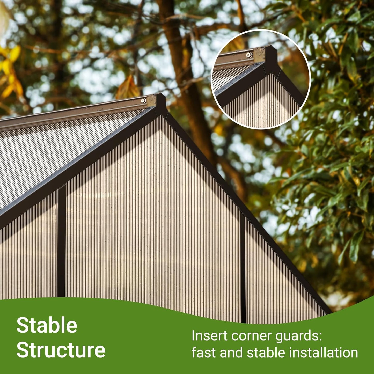 8x12 FT Greenhouse for Outdoors, Quick Setup Polycarbonate Greenhouse with Roof Vent, Aluminum Large Walk-in Green House for Outside Garden Backyard, Black