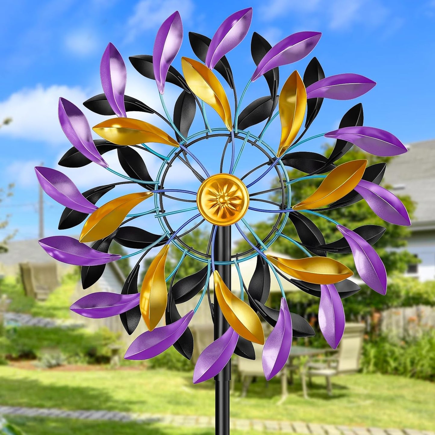 Wind Spinners Outdoor for Yard and Garden, 360 Degrees Metal Wind Sculptures & Spinners, Windmill for Outside Patio Lawn Decor Gifts for Family Friends