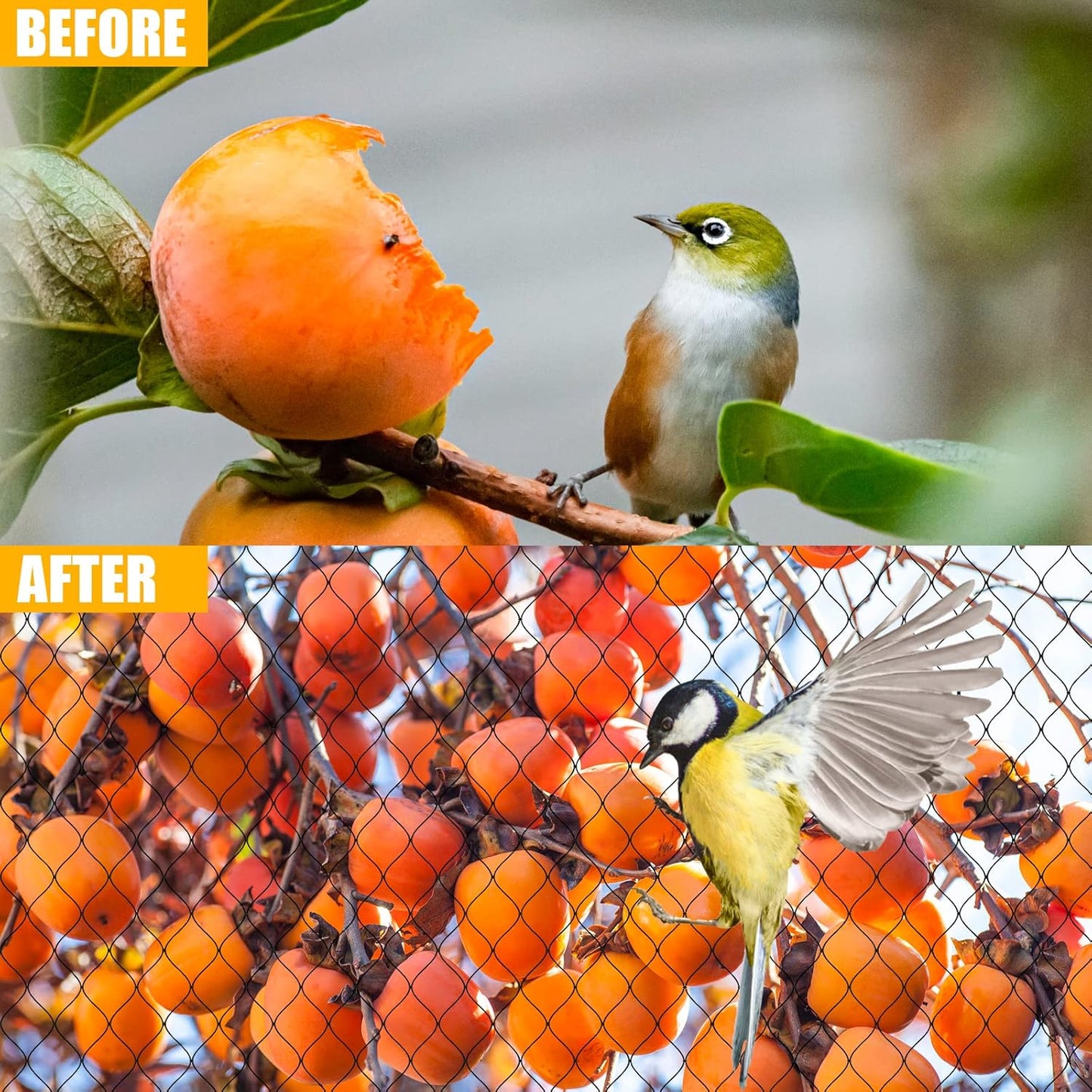 Chicken Netting - 50x 100ft Garden Netting with 1" Square Mesh as Poultry Netting for Chicken Coop Roof, Anti-Hawks and Birds Away and Protect Chicks from Raccoons, Fox and More Wild Animals