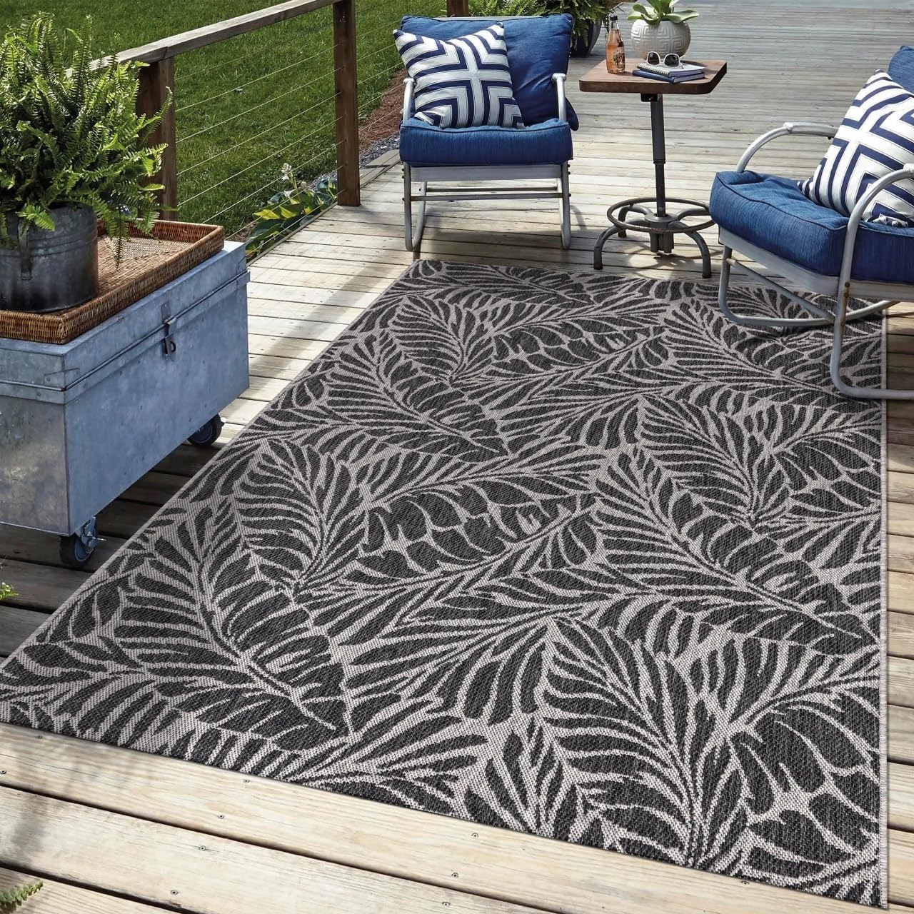 Keen Home Design Terrace Outdoor Area Rug - 12x15 Washable Indoor/Outdoor Rug for Patio, Kitchen, Balcony, Beach, Garden, Deck and Porch, Size: 12'x15'
