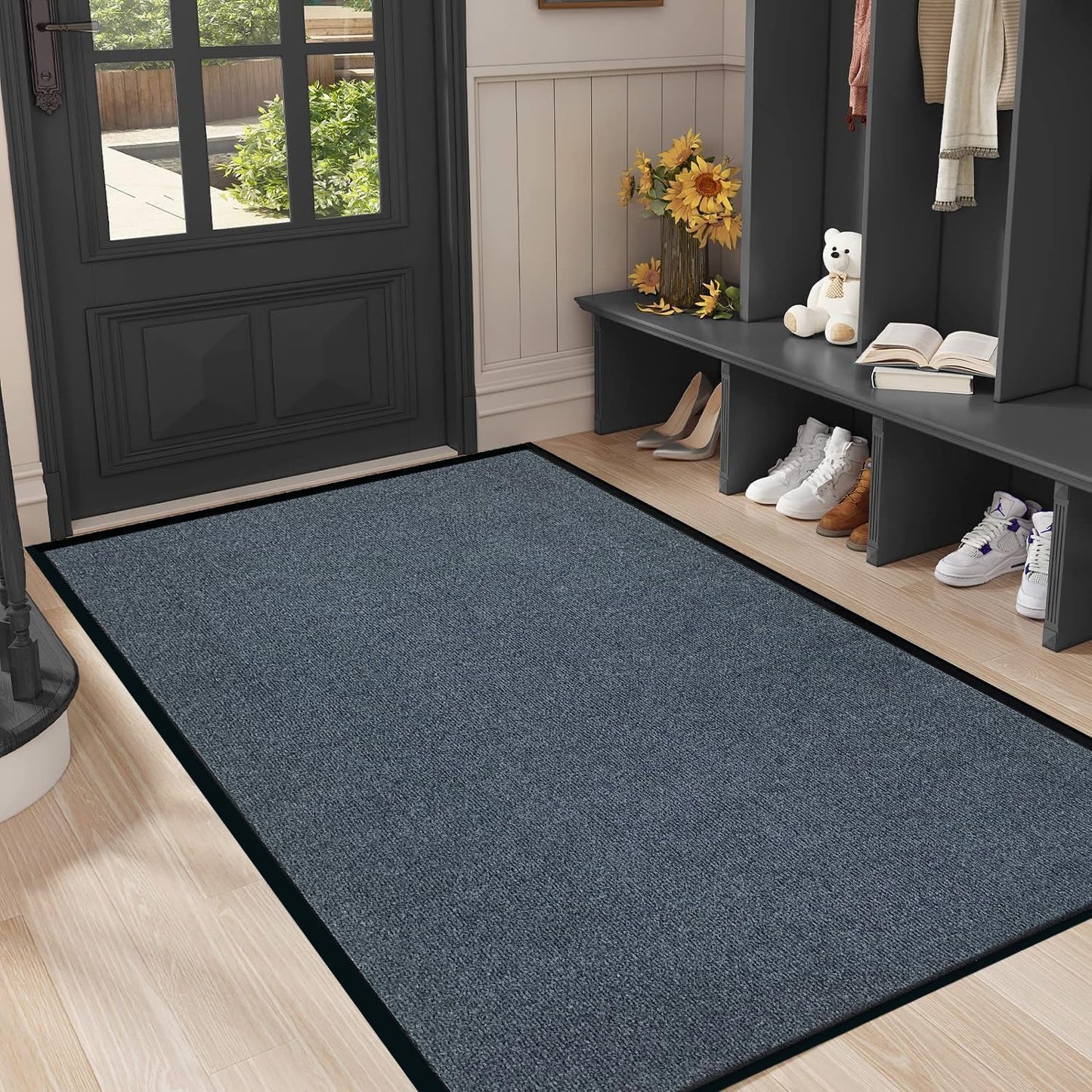 Heavy Duty Doormat, 3'x6' Indoor Outdoor Entry Rug, Commercial Entrance Mat with Rubber Border, Durable Welcome Mat, Rubber Backing Non Slip Doormat for Entryway, Large Garage Floor Mat