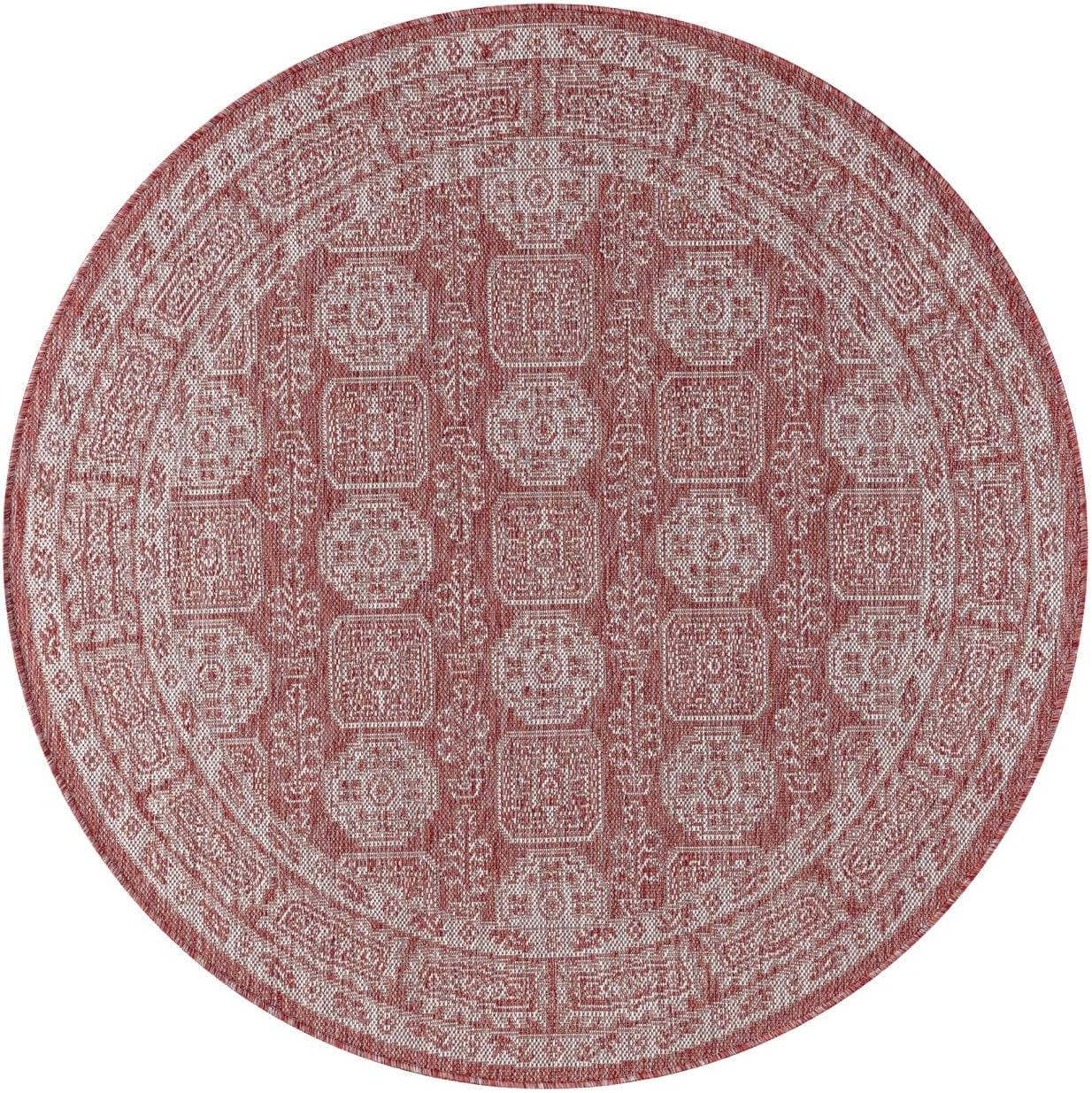 Keen Home Design Terrace Outdoor Round Rug - 5ft Round Washable Indoor/Outdoor Rug for Patio, Kitchen, Balcony, Beach, Garden, Deck and Porch, Size: 5'3" Round