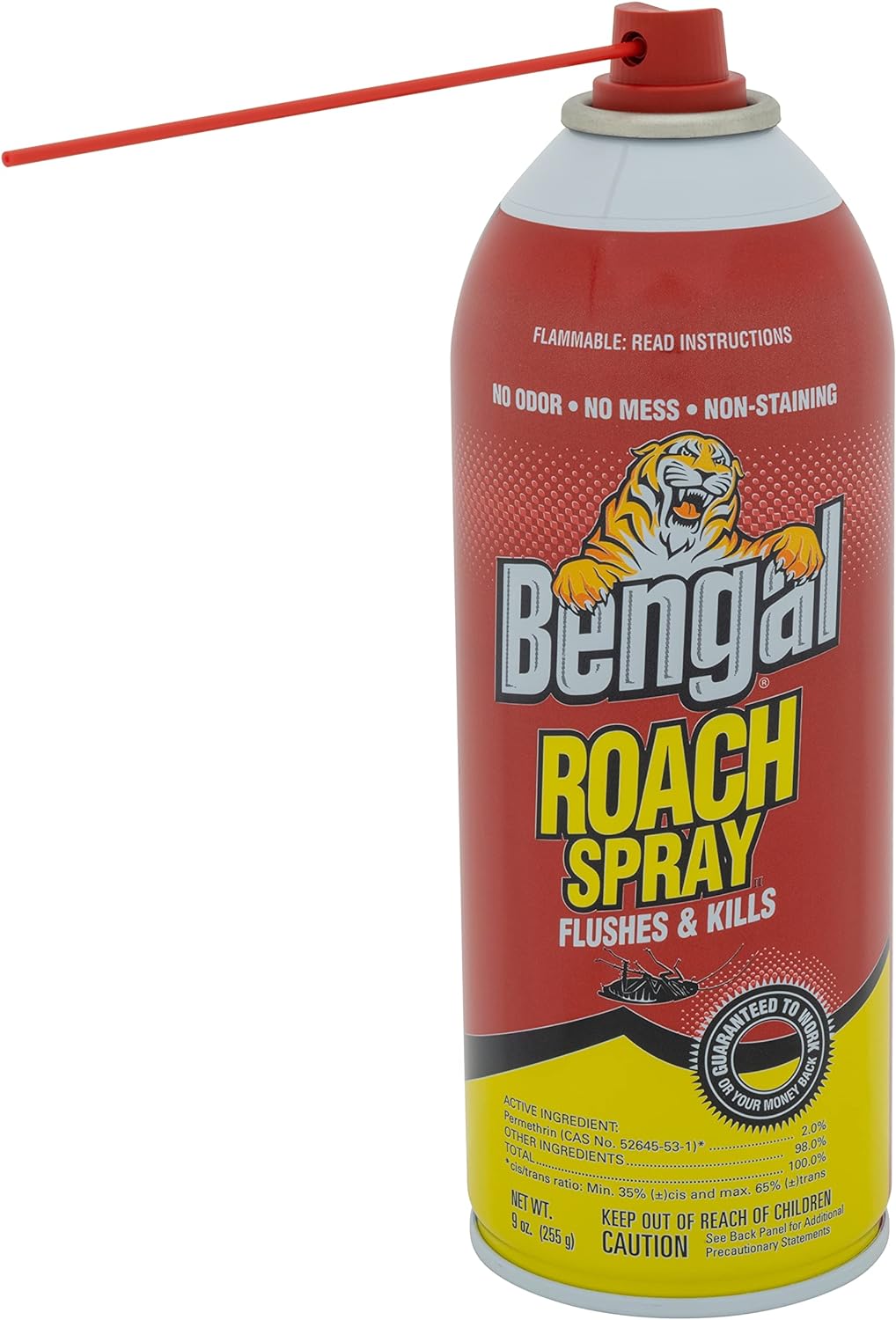 Bengal Roach Spray, Odorless Stain-Free Dry Spray, 3-Count, 9 Oz. Aerosol Cans