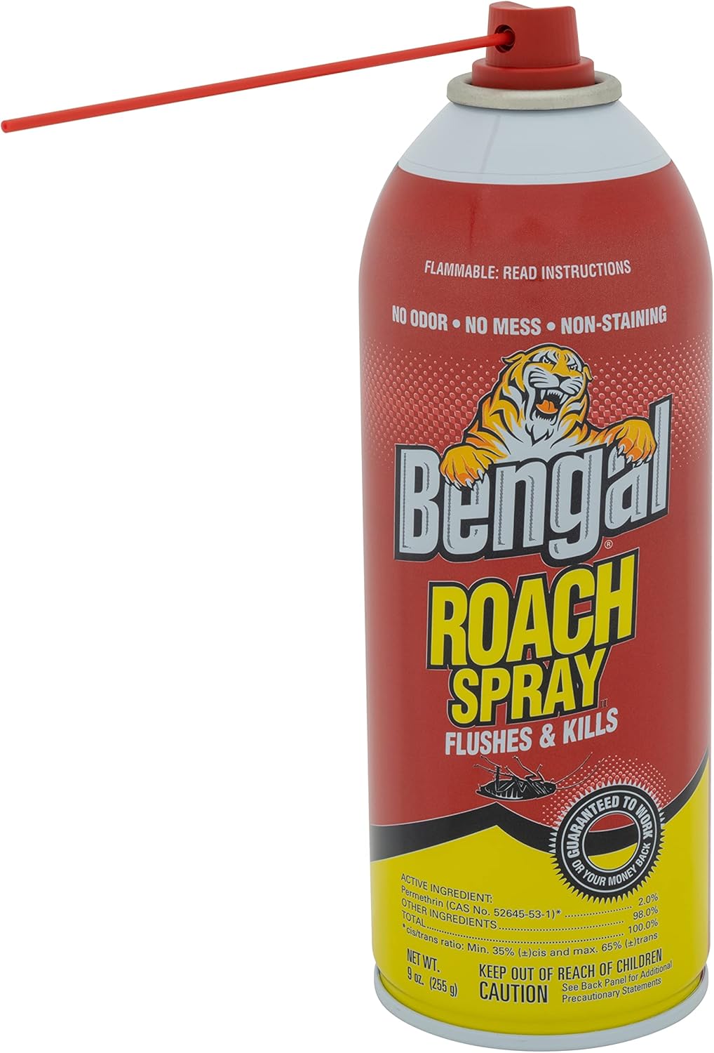 Bengal Roach Spray, Odorless Stain-Free Dry Spray, 2-Count, 9 Oz. Aerosol Cans
