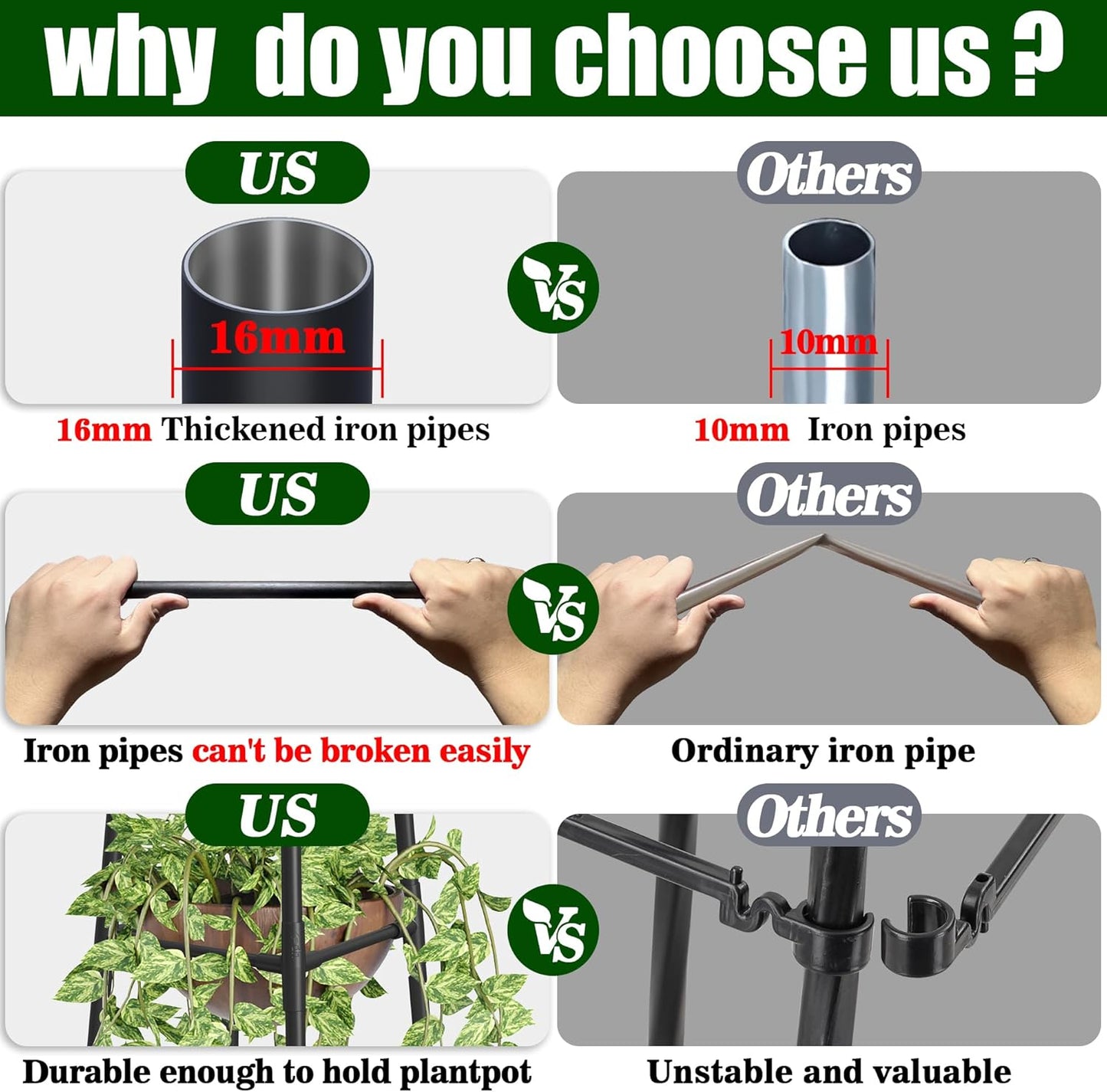 6FT Obelisk Trellis for Climbing Plants Outdoor, 16mm Rust-Proof Extra Thickened Plastic-Coated Metal Pipes, Indoor Climbing Support for Potted Plants, Vines, Flowers Stands,Black