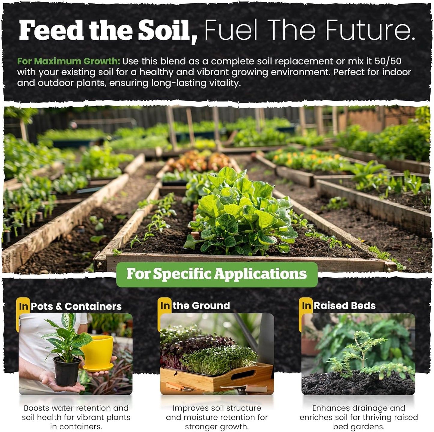 Wakefield Biochar Blend with CarbonBoost™ Technology – Enhanced Water & Nutrient Retention for Raised Bed Garden Soil - Ultimate Organic Potting Soil Mix for Vegetables, Gardens and Houseplants - 2qt