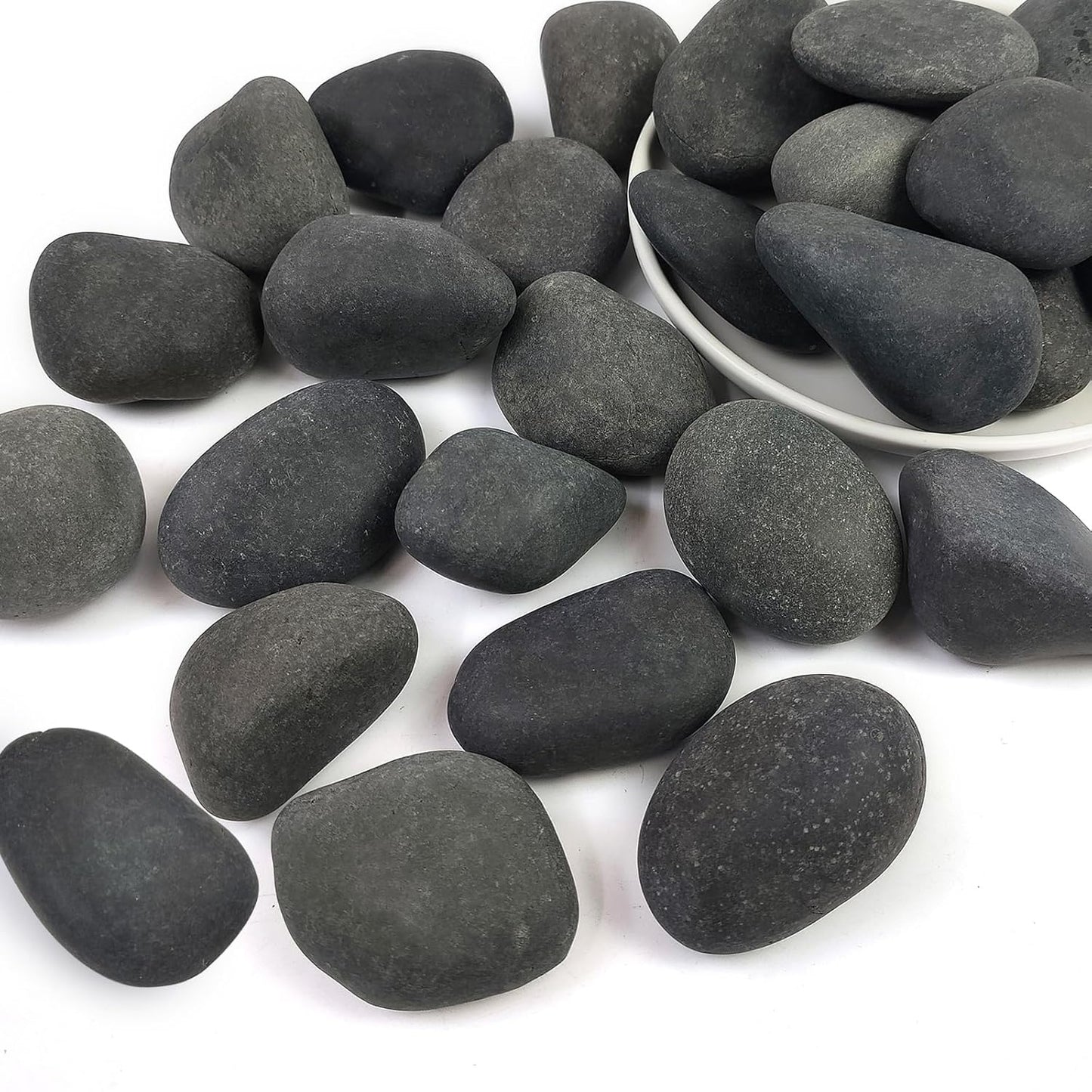 Black River Rocks for Landscaping, 2-3 Inch Natural River Rocks for Garden Beds, Potted Plants, Fish Tanks, DIY Pathway and Backyard Accent, Stones for Crafts, Walkways(40lbs Bulk)