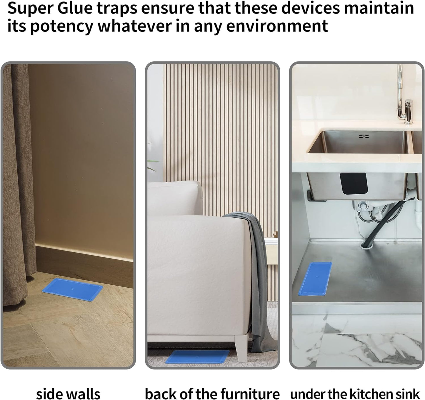 LULUCATCH Super Glue Traps 8 Pack for Mice & Snakes, Larger, Heavier Sticky Traps with Non-Toxic Glue. Sticky Mouse Traps Indoor, Easy to Set, Pet Safe Pest Control