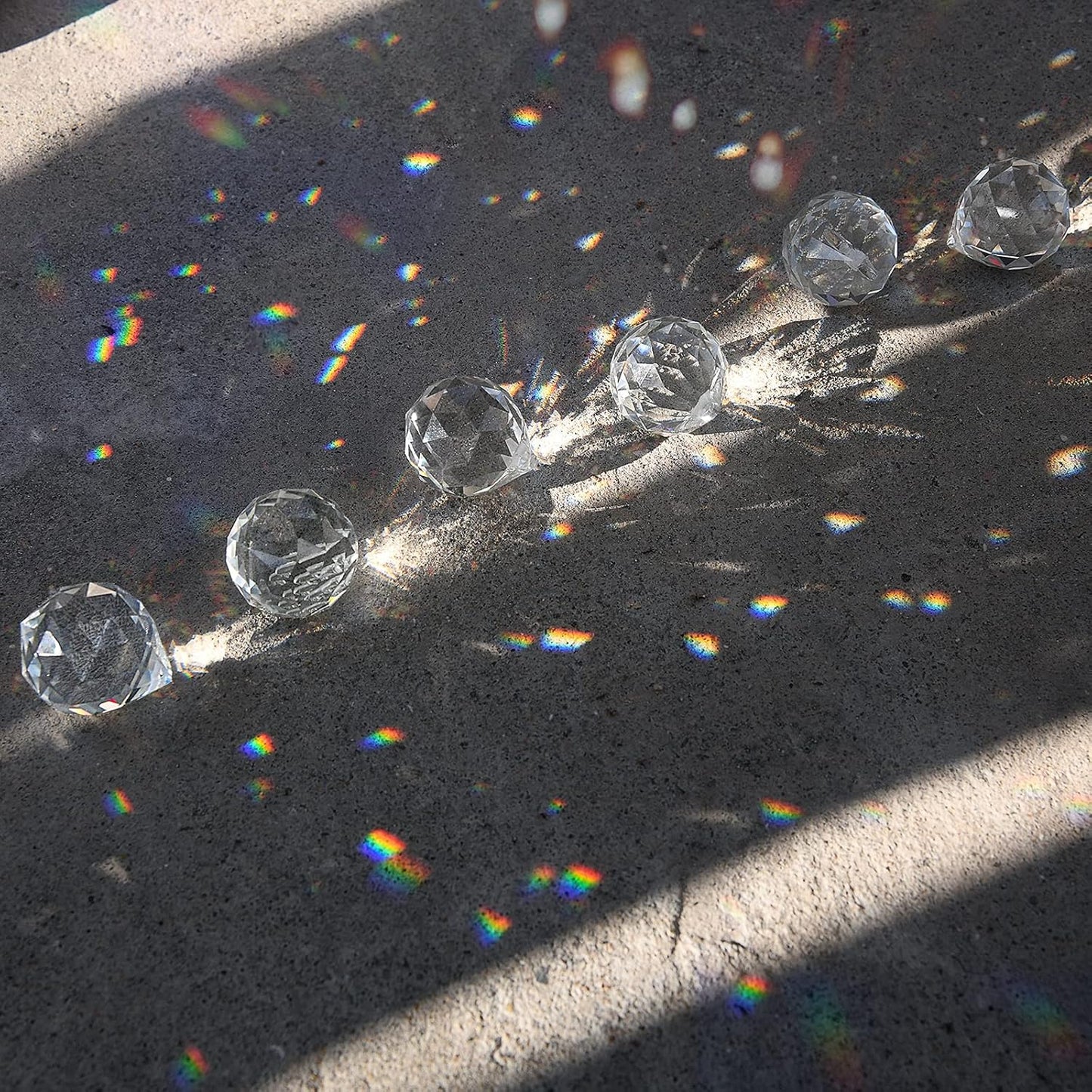 20pcs 0.8"/20mm Crystal Suncatcher Prism for Windows Hanging, Crystal Prisms Beads Ball Pendants Rainbow Maker for Fengshui, Home Room Decor, Indoor Windows