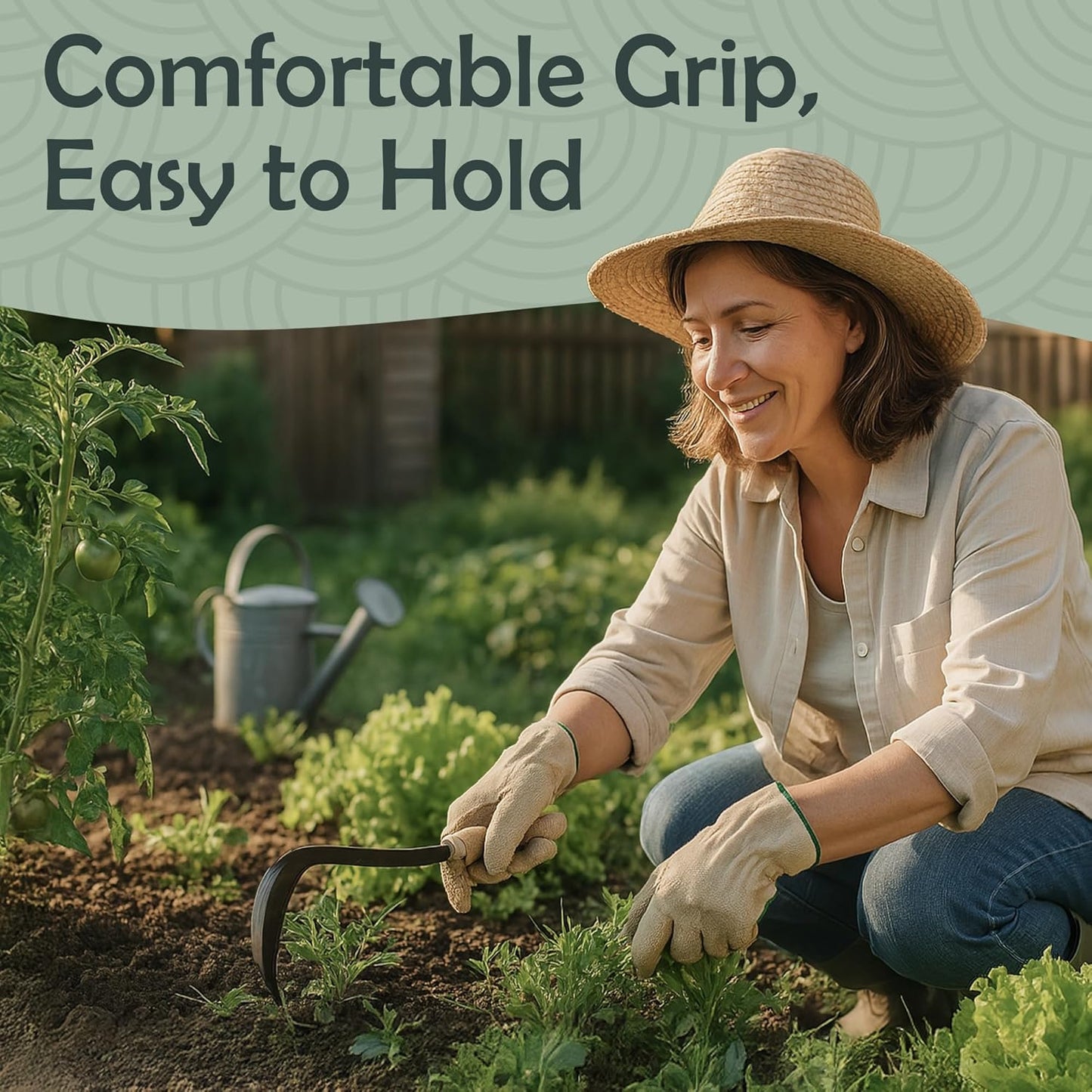 Muldale Japanese Weeding Sickle – Curved Razor Hand Hoe Garden Tool with Ergonomic Wooden Handle for Easy Manual Weeding & Gardening