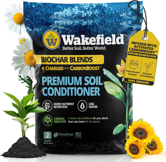 Wakefield Premium Indoor Potting Soil - Professional Biochar & Probiotics with CarbonBoost Technology - Ultimate Organic Potting Mix for Indoor & Outdoor Plants, Succulents & House Plants - 2Quarts