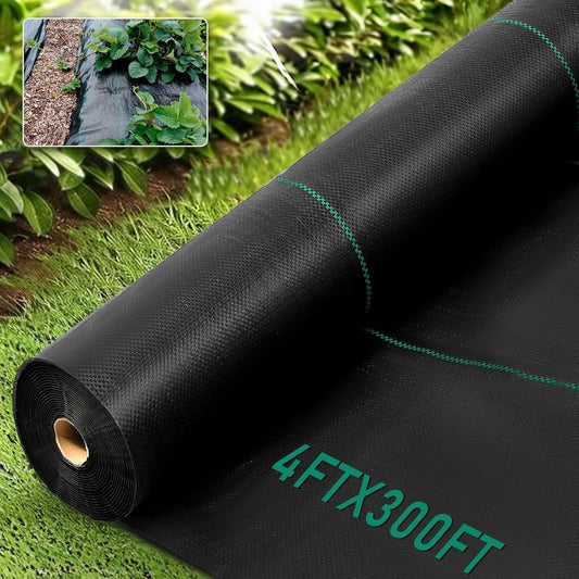 4Ft x 300Ft Weed Barrier Fabric Heavy Duty, Garden Fabric Weed Barrier, Weed Barrier Landscape Fabric, Ground Cover Weed Barrier for Landscaping Fabric, Garden Fabric by KAKO