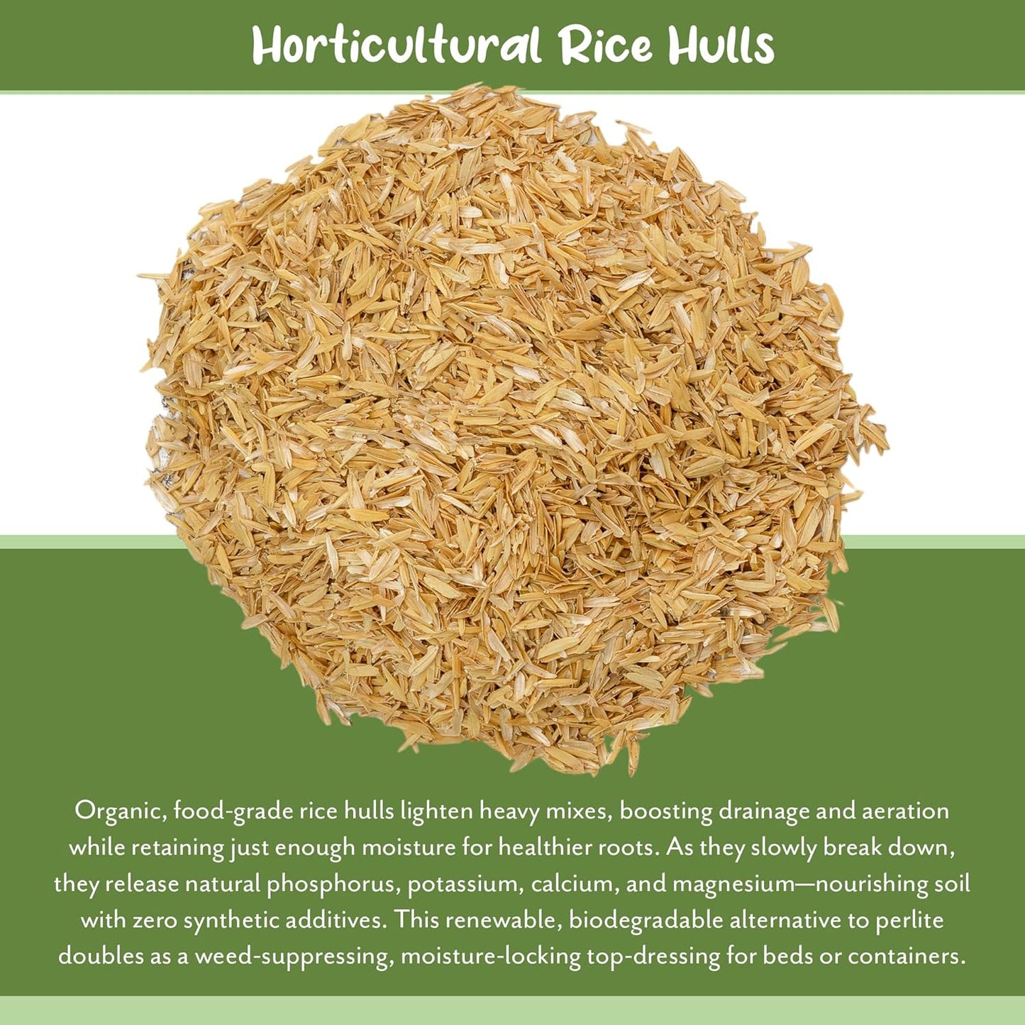 Horticultural Grade Rice Hulls (4 Quarts); All Natural Organic for House Plants and Chicken Bedding