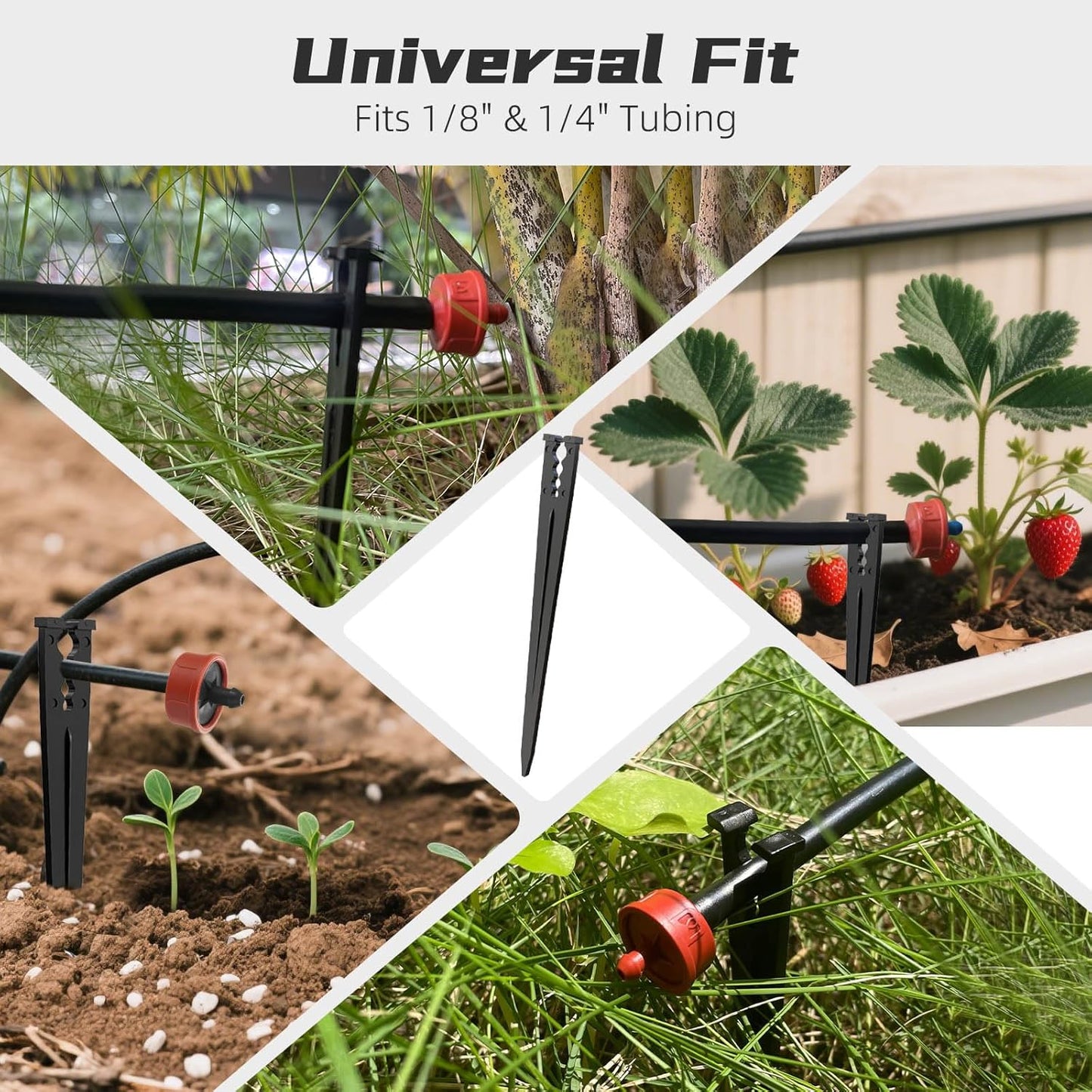 100 Pack Drip Irrigation Stakes for 1/8" to 1/4" Inch Drip Irrigation Tubing Hose Irrigation Support Stakes 5.79" H Suitable for Raising The Height of Drip Emitters/Heads or Drip Irrigation Parts