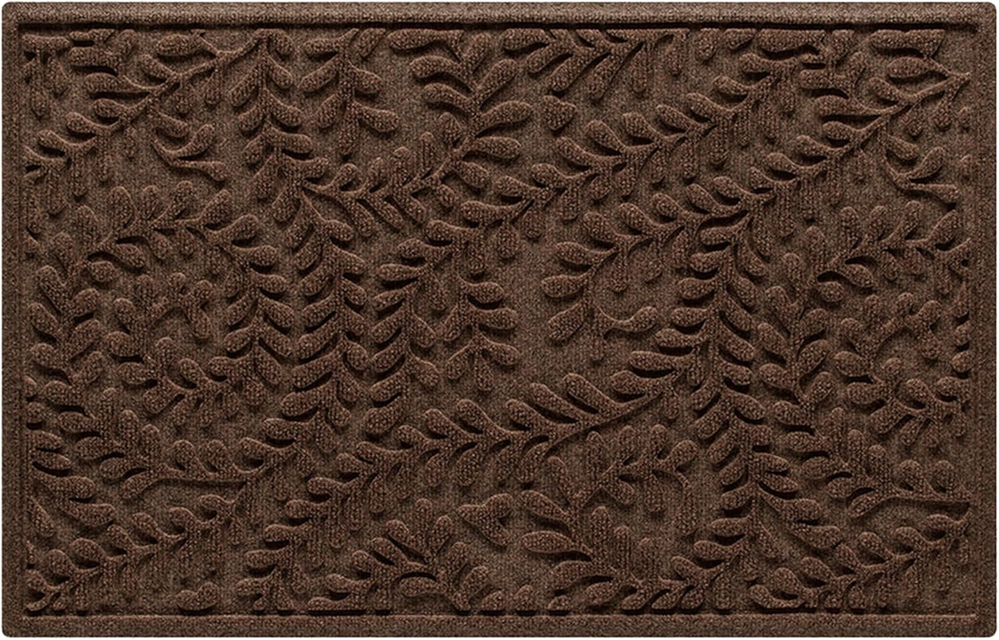 WaterHog Indoor/Outdoor Door Mat, 2' x 3', Made in USA, Durable & Skid-Resistant Front Door Rug, Decorative, Water-Trapping & Heavy-Duty Entryway Mat for Your Home, Boxwood Collection, Dark Brown