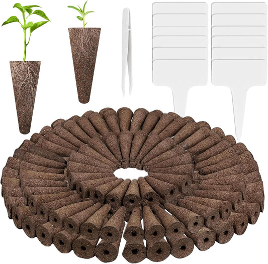 133-Pack Hydroponic Grow Sponges kit - Replacement Seed Starter Pods Compatible with AeroGarden - Boost Root Growth - Ideal for Indoor Gardening - Includes 12 Tags & 1 Tweezer (133pack)
