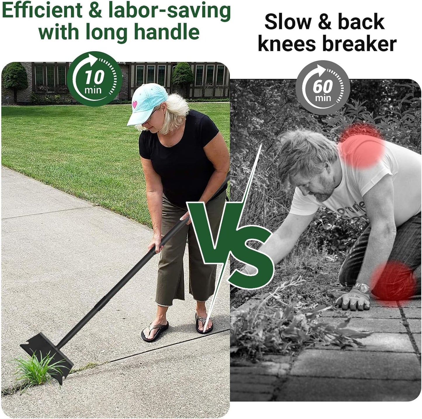 Garden Flat Shovel Scraper, Multifunctional Garden Cleaning Shovel with 59 Inch Long Handle, Heavy Duty Outdoor Floor Scraper for Weed Cleaning,Trenching,Edging and Removing Snow,Ice,Weeds,Dirty,Moss